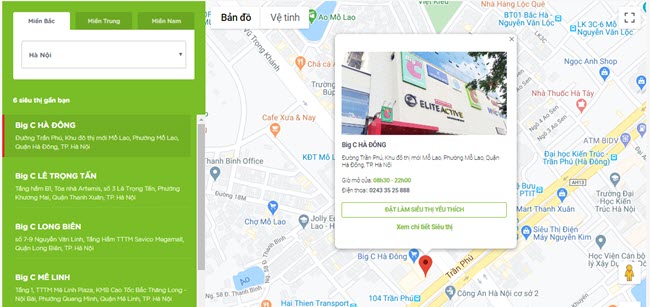 Danh sách siêu thị Big C tại Hà Nội